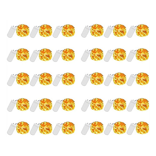 

30pcs 20pcs 10pcs 6pcs 2m 20 Leds String Light 2M LED 7 Color Button Battery Box Of Copper Lamp Series Mini Small Decorative Lights