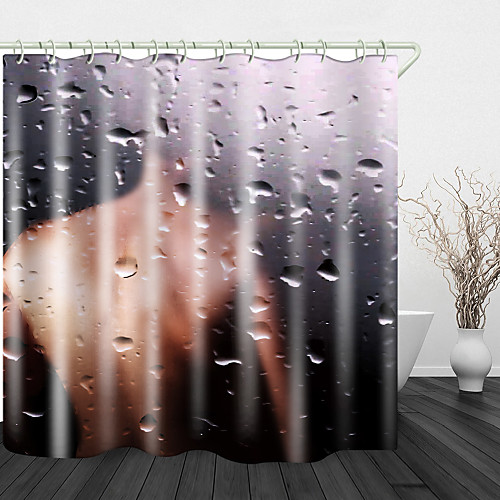 

Beautiful Back Print Waterproof Fabric Shower Curtain for Bathroom Home Decor Covered Bathtub Curtains Liner Includes with Hooks