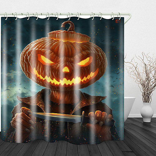 

Dagger Demon Pumpkin Monster Digital Printing Shower Curtain Shower Curtains & Hooks Modern Polyester New Design