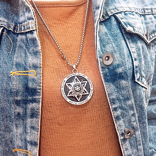 

Women's Men's Pendant Necklace Chain Necklace Drop Friends Star Gemini Blessed Star of David Simple Fashion Punk Trendy Titanium Steel Alloy Silver 70 cm Necklace Jewelry 1pc For Street Gift Prom