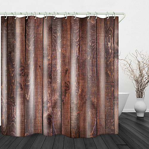 

Pine Wood Board Print Waterproof Fabric Shower Curtain for Bathroom Home Decor Covered Bathtub Curtains Liner Includes with Hooks 72 Inch