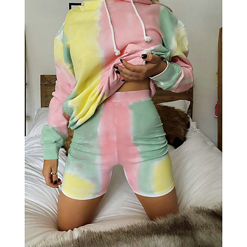 

Women's Basic Geometric Two Piece Set Sweatshirt Pant Print Tops