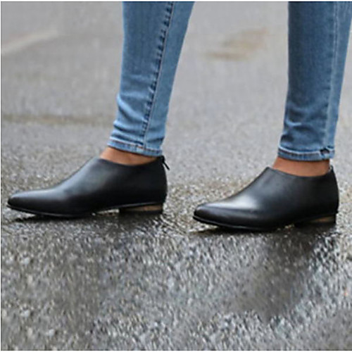 

Women's Boots Block Heel Pointed Toe Booties Ankle Boots Basic Casual Daily Walking Shoes PU Solid Colored Black / Red Almond Yellow / Booties / Ankle Boots / Booties / Ankle Boots