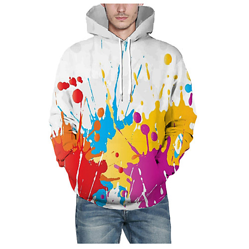 

Men's Pullover Hoodie Sweatshirt Graphic 3D Hooded Daily 3D Print Basic Hoodies Sweatshirts Long Sleeve Rainbow