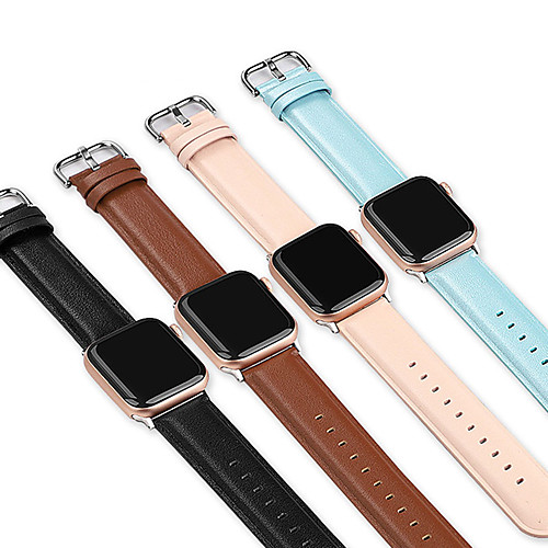 

Soft Leather Watch Band for Apple Watch Series 6 SE 5 4 3 2 1 Replaceable Bracelet Wrist Strap Wristband 38mm 40mm 42mm 44mm