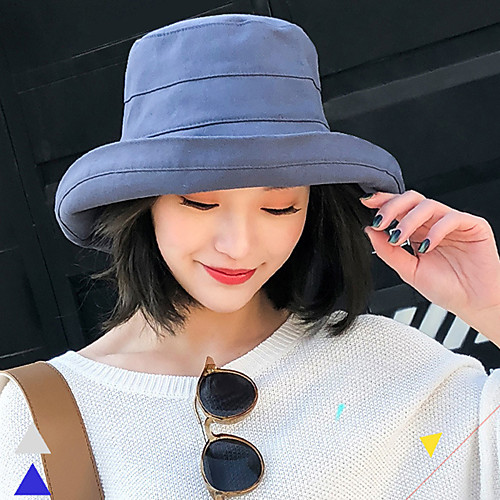 

Women's Sun Hat Hiking Hat Bucket Hat 1 PCS Wide Brim Outdoor Portable Breathable Quick Dry Ultraviolet Resistant Hat Solid Color Cotton Black Yellow Khaki for Fishing Climbing Beach