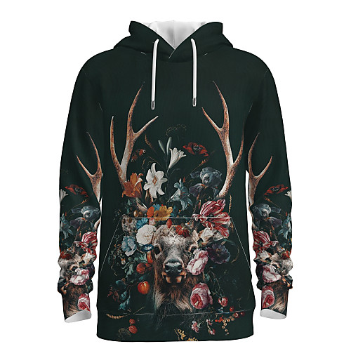 

Men's Pullover Hoodie Sweatshirt Graphic 3D Hooded Daily 3D Print Basic Christmas Hoodies Sweatshirts Long Sleeve Black