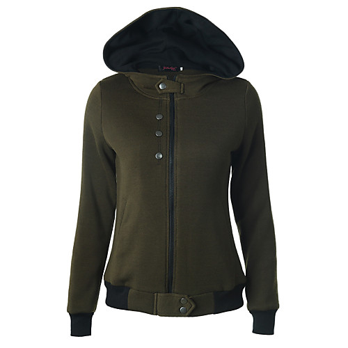 

Women's Zip Up Hoodie Sweatshirt Plain Solid Colored Daily non-printing Basic Hoodies Sweatshirts Loose Army Green