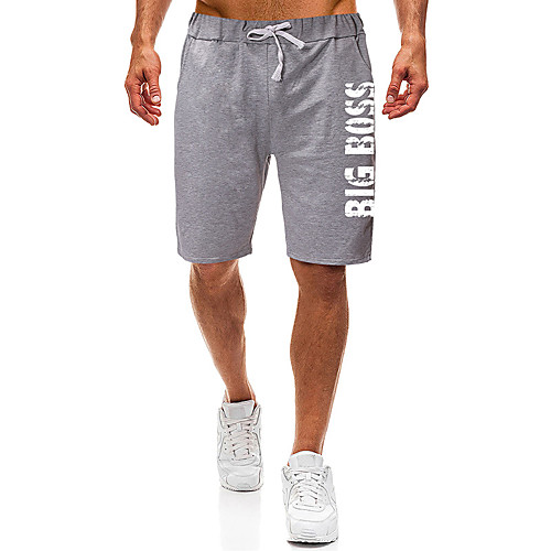 

Men's Shorts Jogger Shorts Drawstring Elastic Waist Cotton Letter Printed Sport Athleisure Shorts Bottoms Breathable Soft Comfortable Running Everyday Use Beach General Use