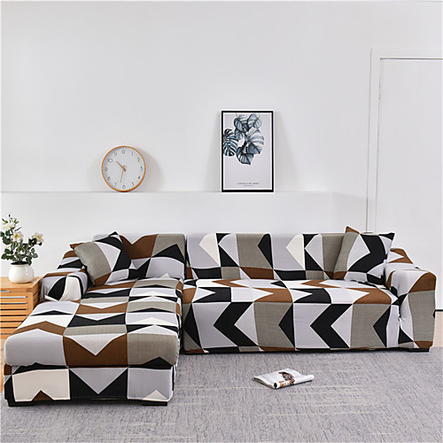 

Stretch Slipcover Sofa Cover Couch Cover Geometric Printed Sofa Cover Stretch Couch Cover Sofa Slipcovers for 1~4 Cushion Couch with One Free Pillow Case