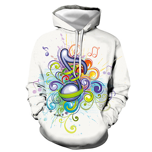 

Men's Pullover Hoodie Sweatshirt Graphic Hooded Daily Going out 3D Print Basic Casual Hoodies Sweatshirts Long Sleeve White