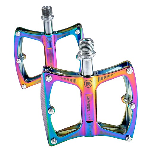 

road bike pedals 9/16 sealed bearing mountain bicycle flat pedals lightweight aluminum alloy colorful wide platform cycling pedal for bmx/mtb