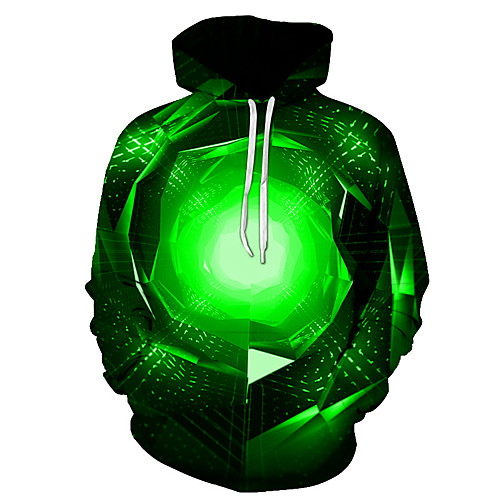 

Men's Pullover Hoodie Sweatshirt Graphic 3D Hooded Daily 3D Print Basic Hoodies Sweatshirts Long Sleeve Green