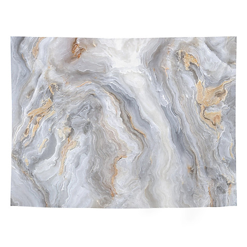 

Wall Tapestry Art Decor Blanket Curtain Picnic Tablecloth Hanging Home Bedroom Living Room Dorm Decoration Polyester Marble Water Pattern Light Gray Light White Light Gold Three Colors