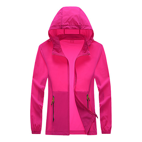 

Women's Hiking Jacket Summer Outdoor Thermal Warm Windproof Sunscreen Ultra Light (UL) Top Camping / Hiking Fishing Running Fuchsia Pink Grey / Quick Dry / Breathable