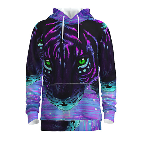 

Men's Pullover Hoodie Sweatshirt Graphic Animal Hooded Daily 3D Print Basic Hoodies Sweatshirts Long Sleeve Blue