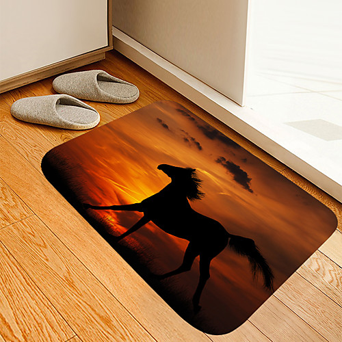 

Hongxia Horse Digital Printing Floor Mat Flowers Kitten Girl Modern Bath Mats Nonwoven / Memory Foam Novelty Bathroom