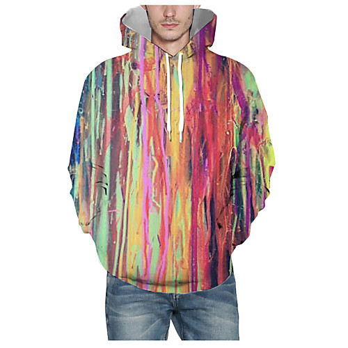 

Men's Pullover Hoodie Sweatshirt Graphic 3D Hooded Daily 3D Print Basic Hoodies Sweatshirts Long Sleeve Rainbow