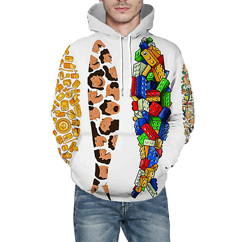

Men's Pullover Hoodie Sweatshirt Graphic Animal Hooded Daily 3D Print Basic Hoodies Sweatshirts Long Sleeve White
