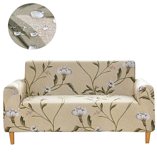 

Stretch Slipcover Sofa Cover Couch Cover Beige Floral Print Dustproof All-powerful Slipcovers Stretch water repellent Sofa Cover Super Soft Fabric Couch Cover