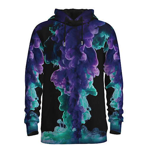 

Men's Pullover Hoodie Sweatshirt Graphic 3D Hooded Daily 3D Print Basic Hoodies Sweatshirts Long Sleeve Blue