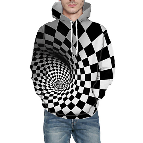 

Men's Pullover Hoodie Sweatshirt Graphic Abstract 3D Hooded Daily 3D Print Basic Hoodies Sweatshirts Long Sleeve Black