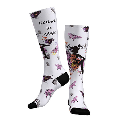 

Compression Socks Long Socks Over the Calf Socks Athletic Sports Socks Cycling Socks Women's Men's Bike / Cycling Breathable Soft Comfortable 1 Pair Butterfly Cotton White S M L / Stretchy