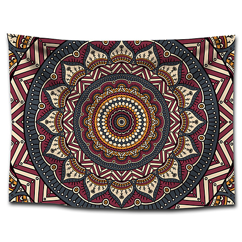 

Wall Tapestry Art Decor Blanket Curtain Hanging Home Bedroom Living Room Dorm Decoration Polyster Bohemia Indian Mandala Floral Flower Lotus