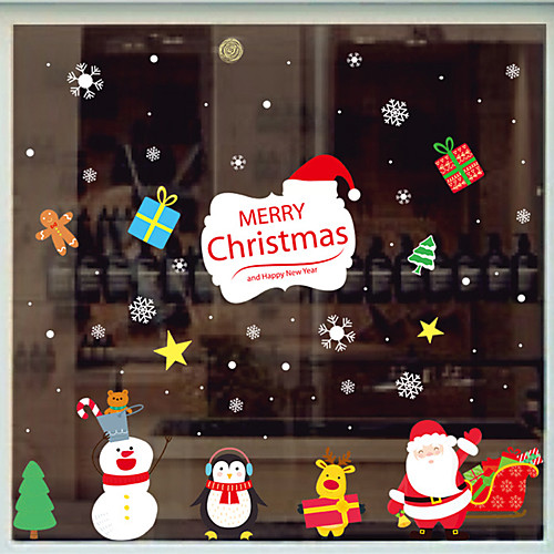 

Christmas Decorations / Holiday Wall Stickers Holiday Wall Stickers Decorative Wall Stickers PVC Home Decoration Wall Decal Wall / Window Decoration 1pc