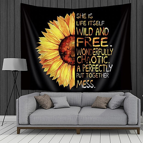 

Wall Tapestry Art Decor Blanket Curtain Picnic Tablecloth Hanging Home Bedroom Living Room Dorm Decoration Polyester Anime Sunflower