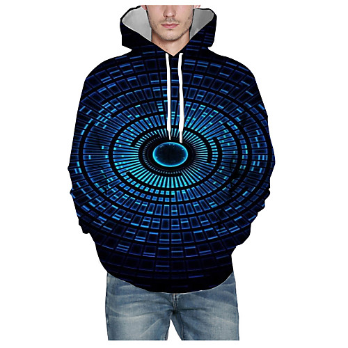 

Men's Pullover Hoodie Sweatshirt Print Graphic 3D Hooded Daily 3D Print Basic Hoodies Sweatshirts Long Sleeve Black