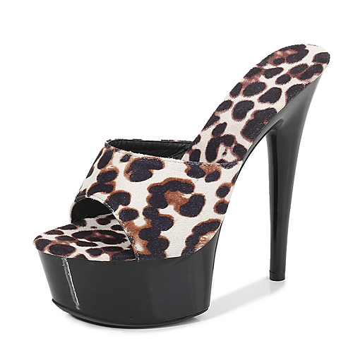 

Women's Sandals Stiletto Heel Open Toe High Heel Sandals Sexy Daily Party & Evening Walking Shoes PU Leopard White Red Brown