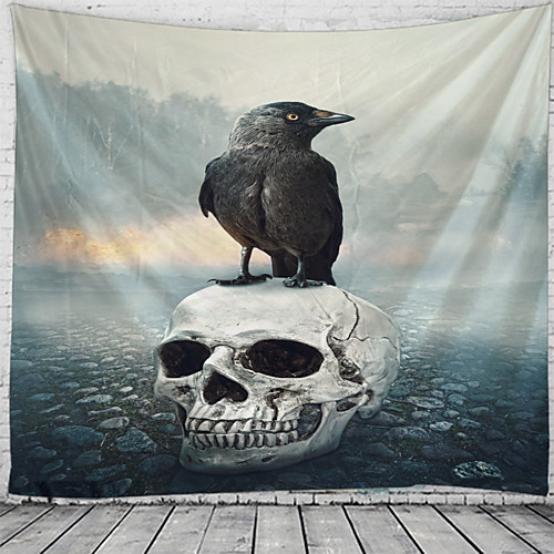 

Halloween Party Holiday Wall Tapestry Art Decor Blanket Curtain Picnic Tablecloth Hanging Home Bedroom Living Room Dorm Decoration Psychedelic Skull Skeleton Haunted Scary Polyester