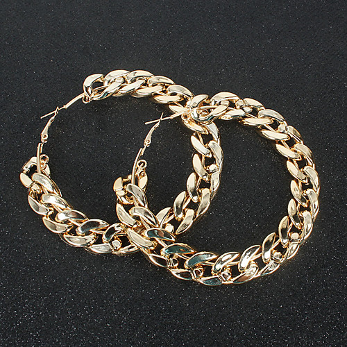 

Women's Hoop Earrings Hollow Out Weave Vintage Classic Earrings Jewelry Gold / Silver For Party Bar 1 Pair