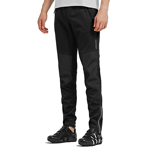 

KORAMAN Men's Cycling Tights Cycling Pants Winter Spandex Bike Pants / Trousers Bottoms Thermal Warm Waterproof Windproof Sports Solid Color Black / Red Mountain Bike MTB Road Bike Cycling Clothing