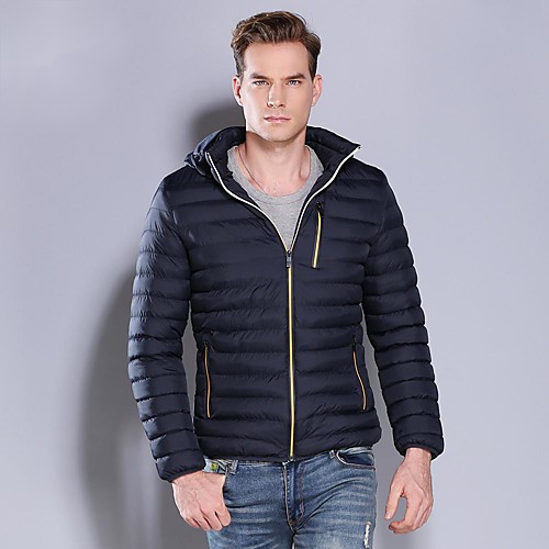 

Men's Padded Regular Coat Regular Fit Jacket Solid Colored Blue Army Green