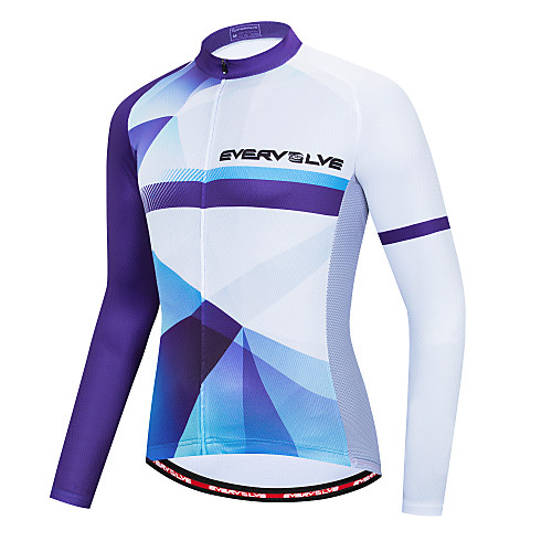 

Men's Long Sleeve Cycling Jersey Winter White Patchwork Geometic Bike Jersey Quick Dry Breathable Reflective Strips Back Pocket Sports Patchwork Clothing Apparel / Micro-elastic / Athleisure