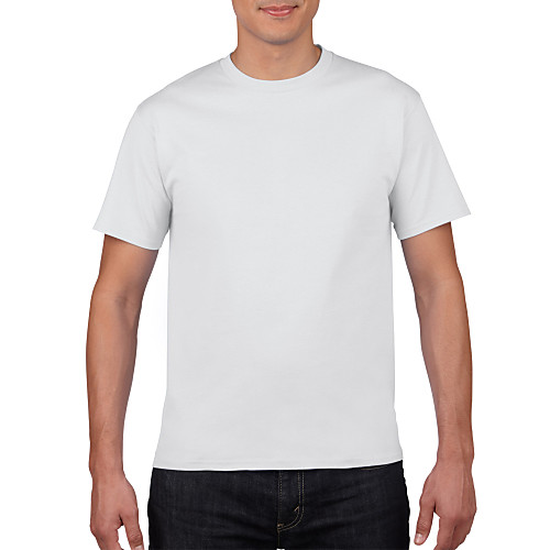 

Men's T shirt non-printing Solid Colored Short Sleeve Daily Tops Cotton Basic White Black Red