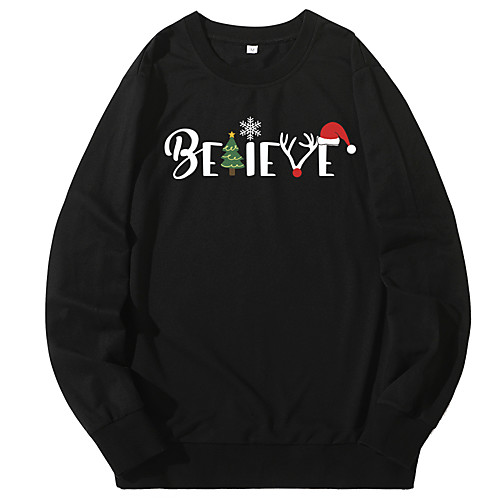 

Women's Pullover Sweatshirt Slogan Monograms Front Pocket Daily Other Prints Christmas Hoodies Sweatshirts Blue Yellow Blushing Pink