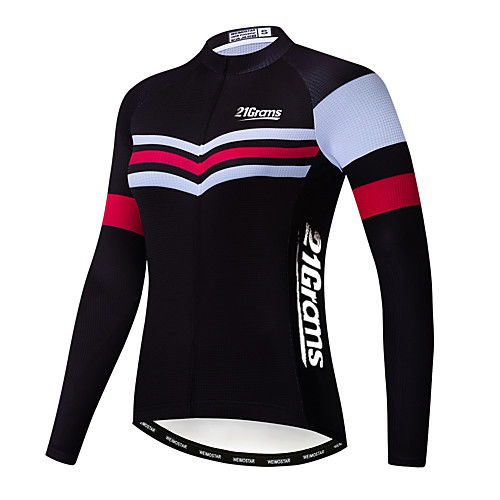 

21Grams Women's Long Sleeve Cycling Jersey Winter Elastane Polyester Black Solid Color Bike Jersey Top Mountain Bike MTB Road Bike Cycling Thermal Warm Anatomic Design Quick Dry Sports Clothing