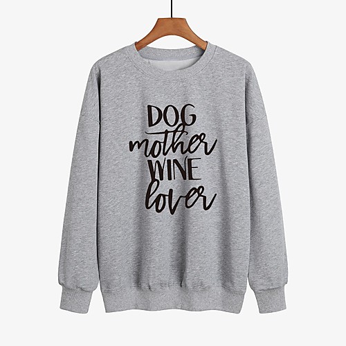 

Women's Hoodie Sweatshirt Graphic Text Letter Daily Other Prints Casual Hoodies Sweatshirts Loose Yellow Blushing Pink Gray