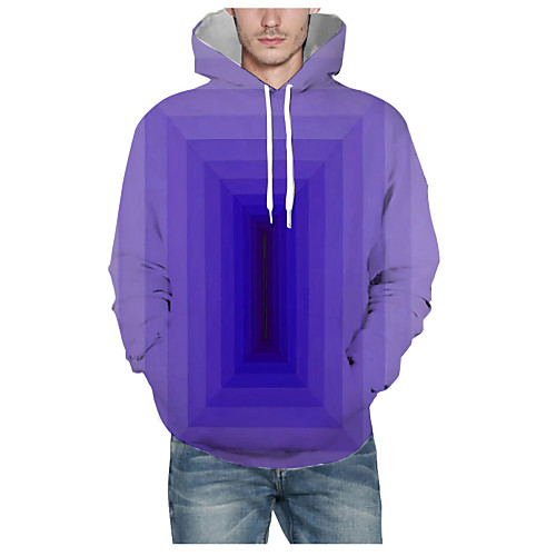 

Men's Pullover Hoodie Sweatshirt Print Graphic 3D Hooded Daily 3D Print Basic Hoodies Sweatshirts Long Sleeve Blue