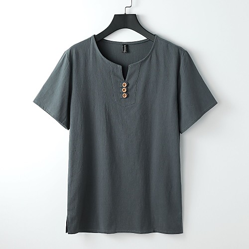 

Men's T shirt non-printing Solid Colored Short Sleeve Daily Tops Cotton Basic White Black Blue