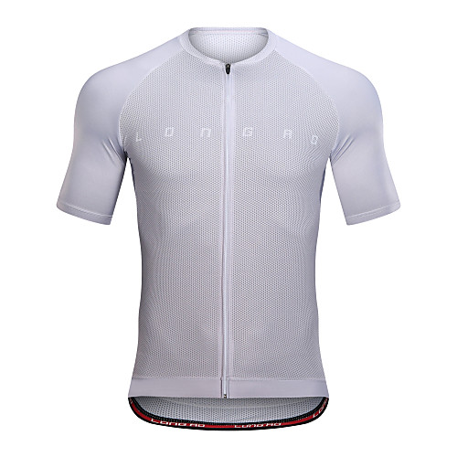 

Men's Short Sleeve Cycling Jersey Downhill Jersey Dirt Bike Jersey Polyester White Blue Grey Bike Jersey Top Mountain Bike MTB Road Bike Cycling Reflective Strips Back Pocket Sweat wicking Sports