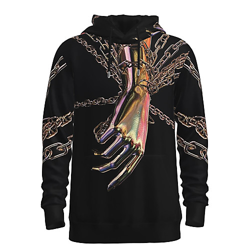 

Men's Pullover Hoodie Sweatshirt Graphic 3D Hooded Daily 3D Print Basic Hoodies Sweatshirts Long Sleeve Black