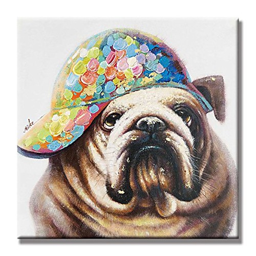 

Oil Painting Hand Painted Vertical Abstract Animals Comtemporary Modern Rolled Canvas (No Frame)