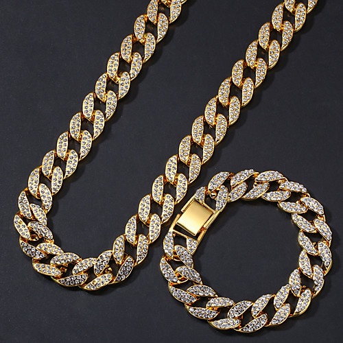 

Jewelry Set Cuban Link Precious European Trendy Earrings Jewelry Silver / Gold For Street Gift Festival 1 set