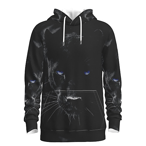 

Men's Pullover Hoodie Sweatshirt Graphic Animal Hooded Daily 3D Print Basic Hoodies Sweatshirts Long Sleeve Black