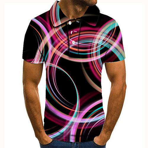 

Men's Golf Shirt Tennis Shirt 3D Print Graphic Print Short Sleeve Daily Tops Basic Red