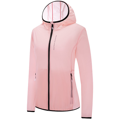 

Women's Long Sleeve Windbreaker Running Skin Jacket Full Zip Outerwear Coat Top Athletic Athleisure Summer Nylon Waterproof UV Sun Protection Quick Dry Fitness Gym Workout Running Jogging Sportswear